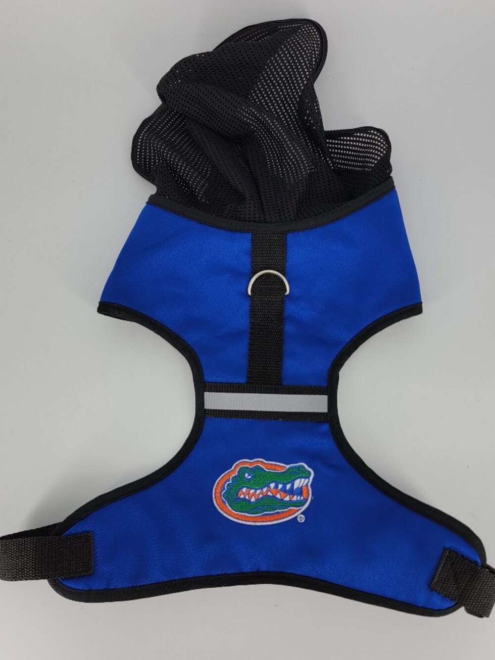 Florida Gators Hooded Harness Blue Black Reflective Stripe Mesh Large Dog